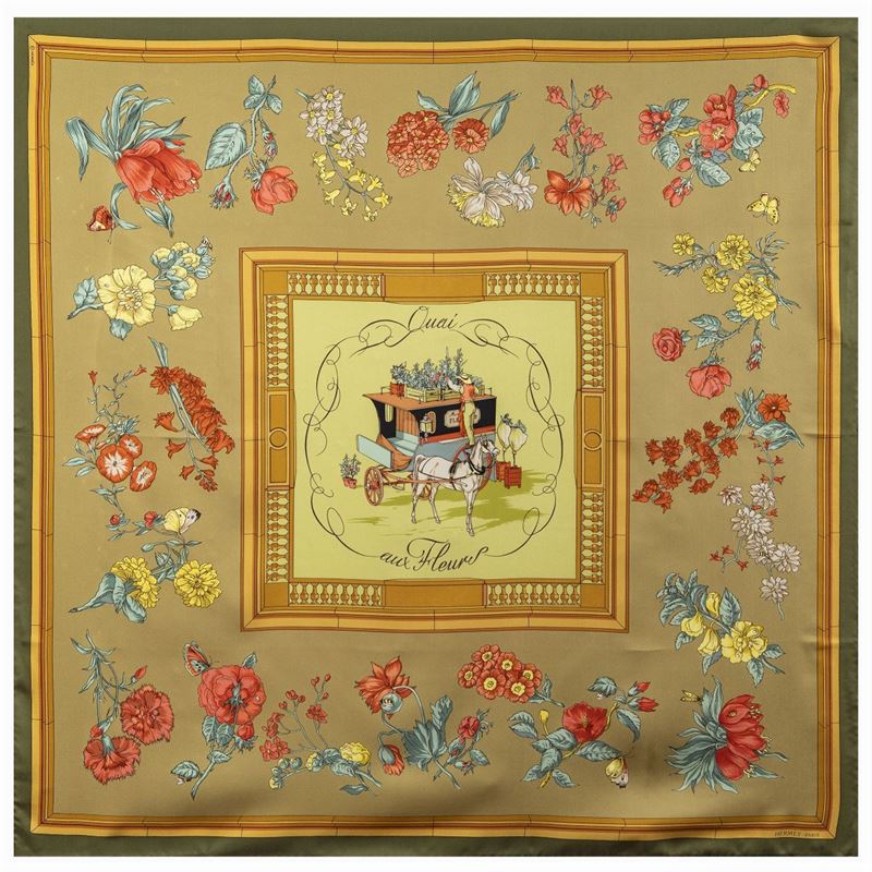 Hermes Foulard Vintage Collezione Quai Aux Fleurs