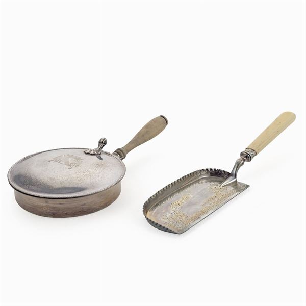 Silver Metal Crumb Tray Set (2)