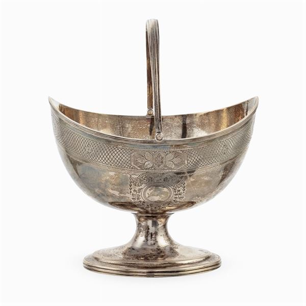 Silver basket with handle