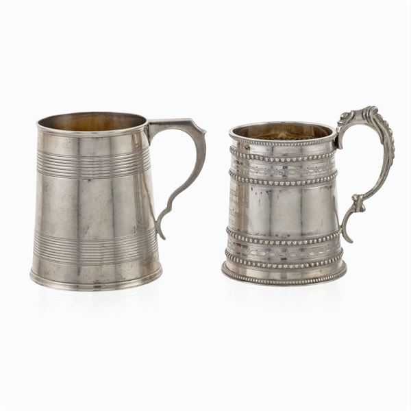 Two  silver and gilded silver tankards (2)  (London, 19th century)  - Auction Fine Silver and Art of the table - Colasanti Casa d'Aste