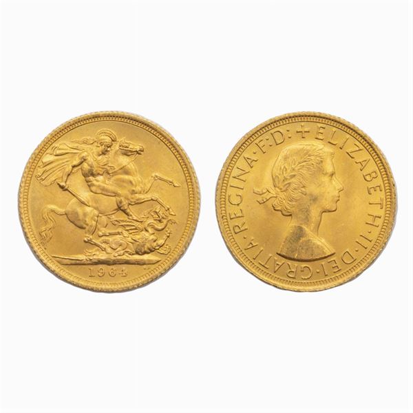 20 Gold Sovereign coins Queen Elizabeth "fiocchetto"  (England 1964)  - Auction Fine Jewels Watches and Fashion Vintage - Colasanti Casa d'Aste