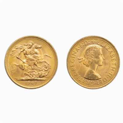 20 Sterline in Oro Regina Elisabetta "fiocchetto"