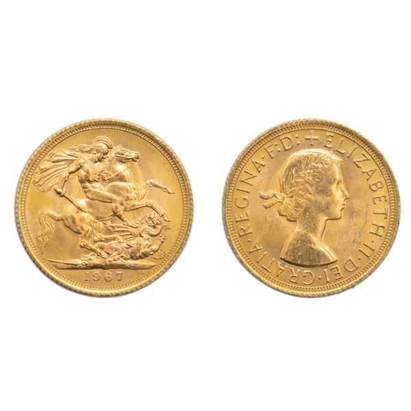 20 sterline in oro  Regina Elisabetta "fiocchetto"  (Inghilterra 1967)  - Asta Gioielli Orologi e Fashion Vintage - Colasanti Casa d'Aste