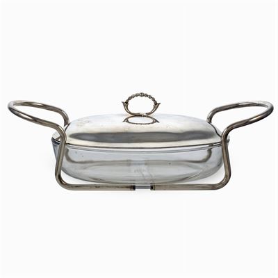 Pirofila in Pyrex e Metallo Argentato