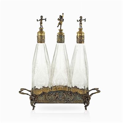 Set da Liquore in Argento e Vetro