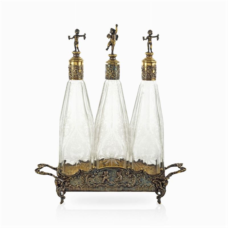 Set da Liquore in Argento e Vetro