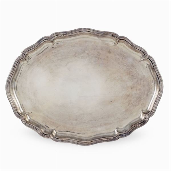 Silver metal with shaped profile tray