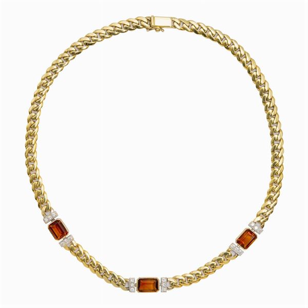 Collana a maglia groumette in oro giallo 18kt