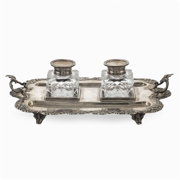 Silver inkwell