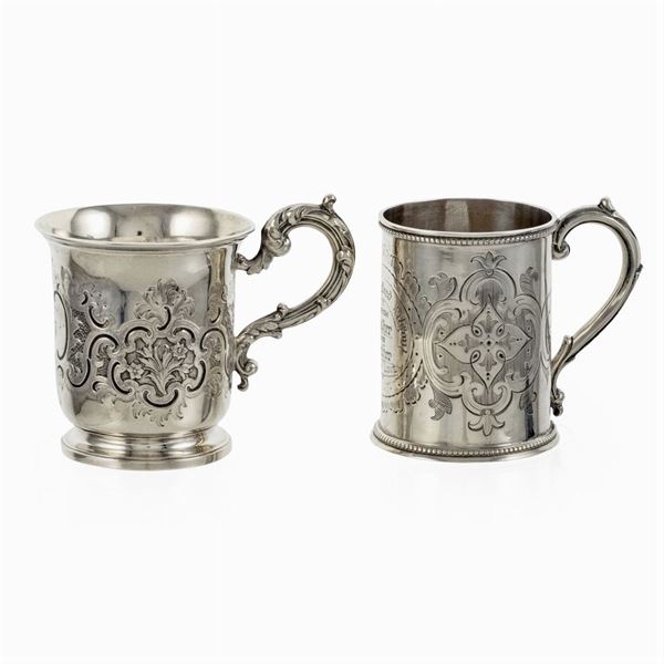 Due boccalini in argento  (Inghilterra, XIX Sec.)  - Asta Argenti e L'Arte della tavola - Colasanti Casa d'Aste