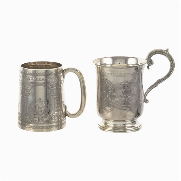 Two silver mugs  (England, 19th century)  - Auction Fine Silver and Art of the table - Colasanti Casa d'Aste