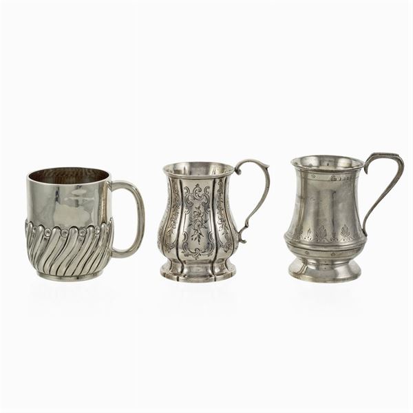 Three silver mugs  (19th century)  - Auction Fine Silver and Art of the table - Colasanti Casa d'Aste