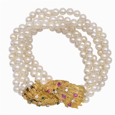 Bracciale a Tre Fili di Perle Coltivate