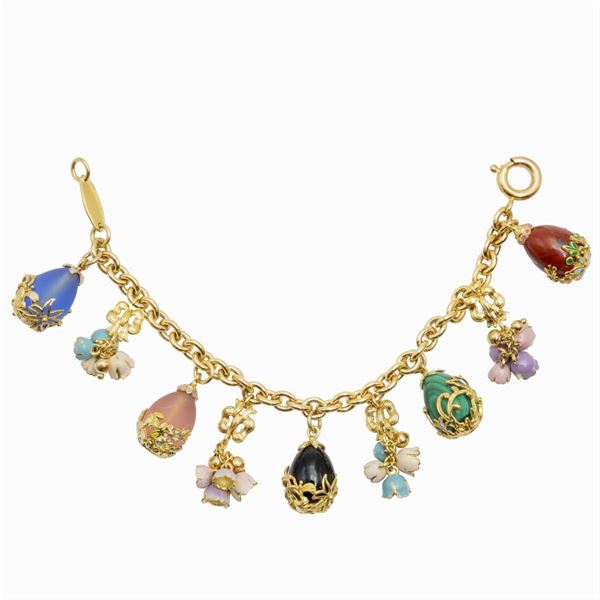 Bracciale charms in oro giallo 18kt