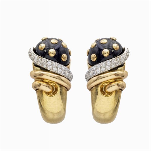 Nouvelle Bague orecchini mina in oro giallo 18kt
