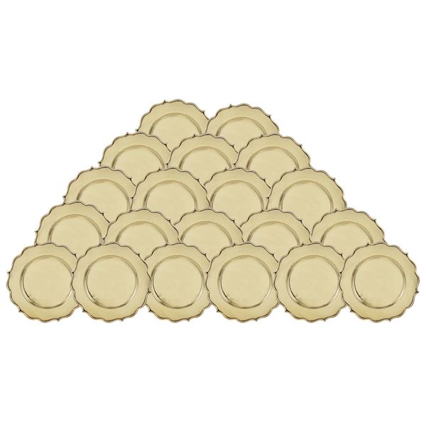 Set di sottopiatti in metallo dorato (20)  (XX Sec.)  - Asta Argenti e L'Arte della tavola - Colasanti Casa d'Aste