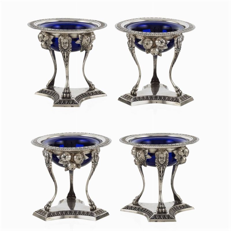 Set di Saliere in Argento e Vetro (4)