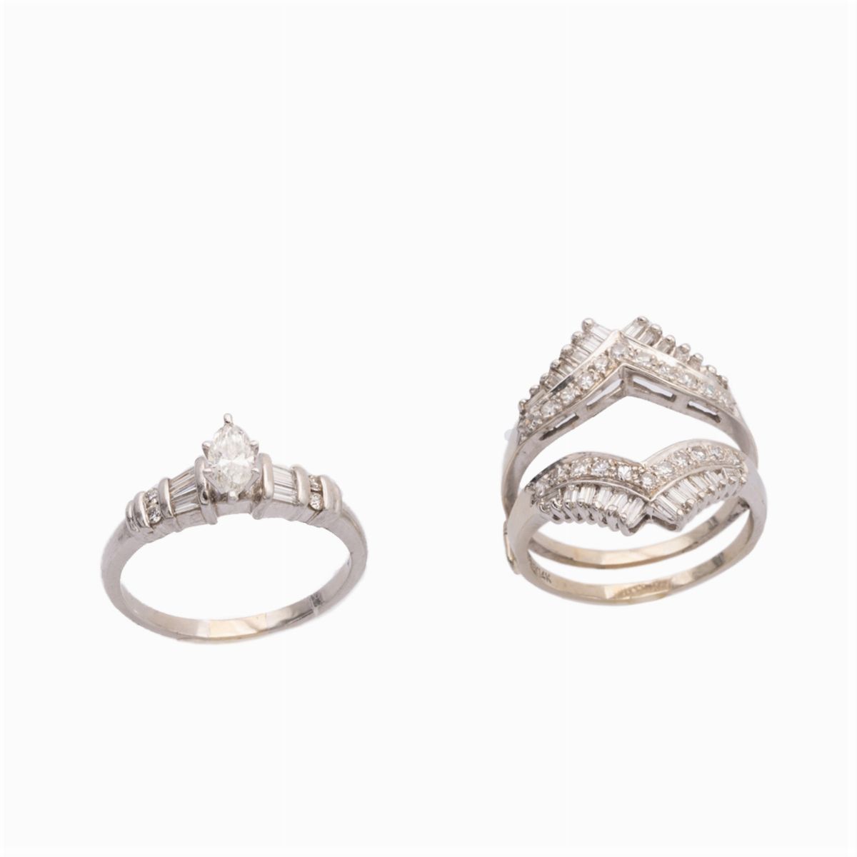 Anello Fede Americana in Oro Bianco 14kt e Diamanti