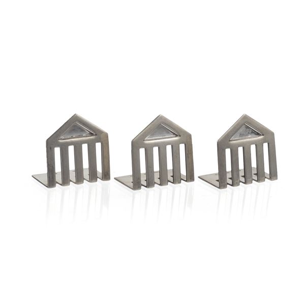 Bulgari, three silver placeholders  (Italy, 20th century)  - Auction Fine Silver and the Art of the Table - Colasanti Casa d'Aste