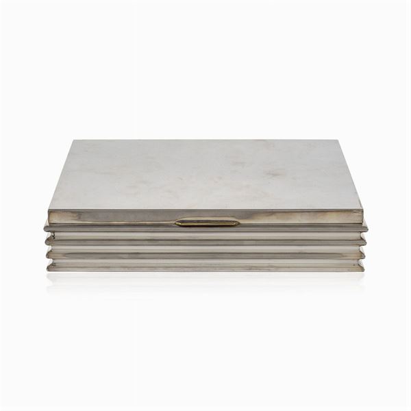 Large silver metal and wood box  (20th century)  - Auction Fine Silver and Art of the table - Colasanti Casa d'Aste