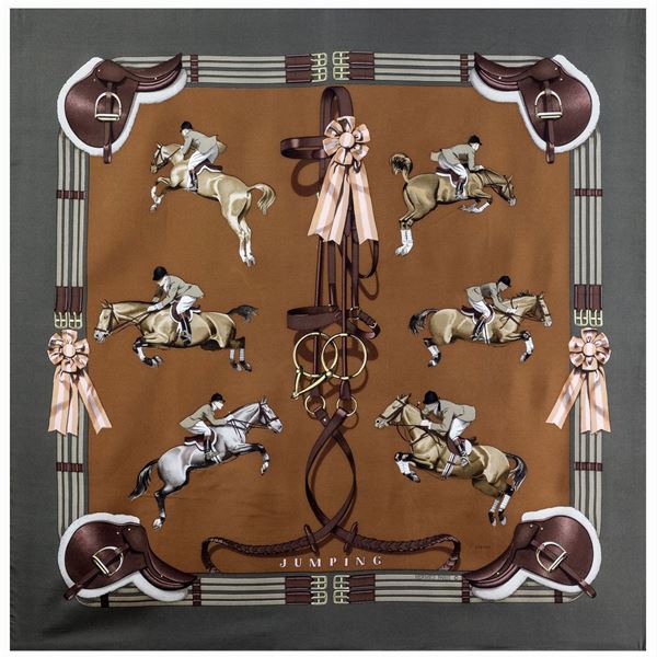 Hermes foulard vintage collezione Jumping  - Asta Gioielli Orologi e Fashion Vintage - Colasanti Casa d'Aste