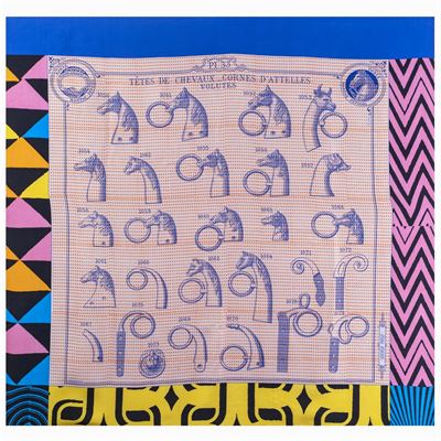 Hermes Foulard Vintage Collezione Tetes De Chevaux_cornes D'attelles Volutes
