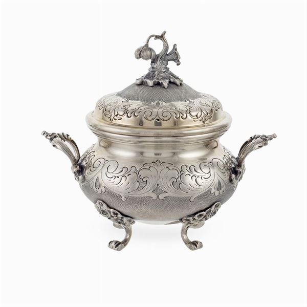 Silver and gilded silver Sugar bowl