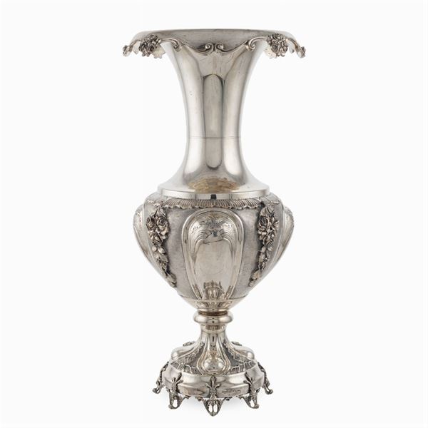 Large silver vase