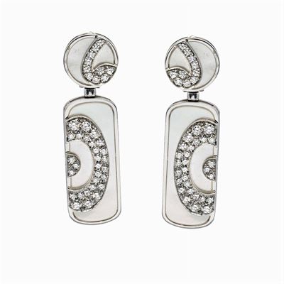 Bulgari Orecchini Pendenti in Oro Bianco 18kt