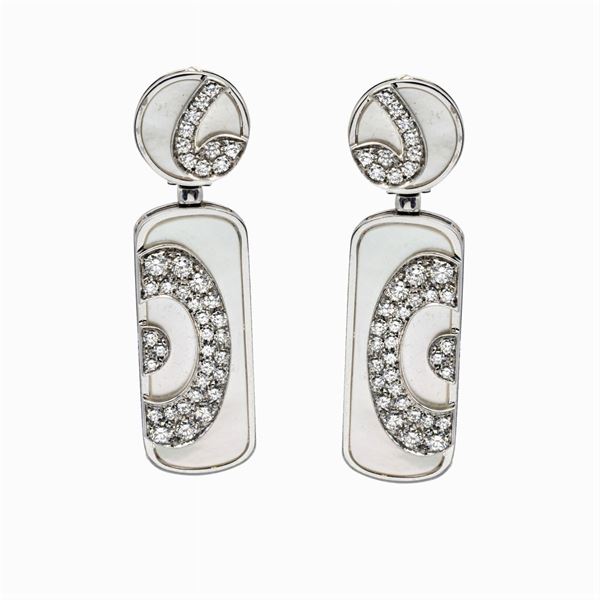 Bulgari orecchini pendenti in oro bianco 18kt