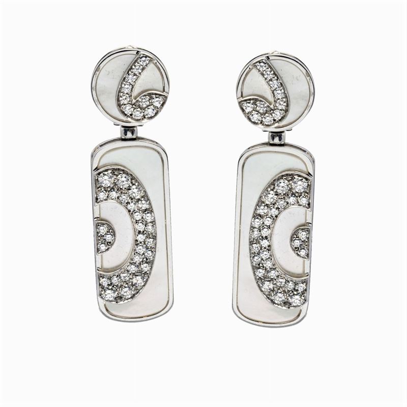 Bulgari Orecchini Pendenti in Oro Bianco 18kt