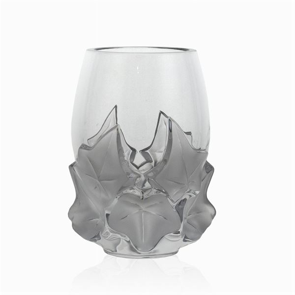 Lalique, transparent and satin crystal vase  (France, 20th century)  - Auction Fine Silver and Art of the table - Colasanti Casa d'Aste