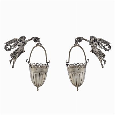 Coppia di Acquasantiere in Argento