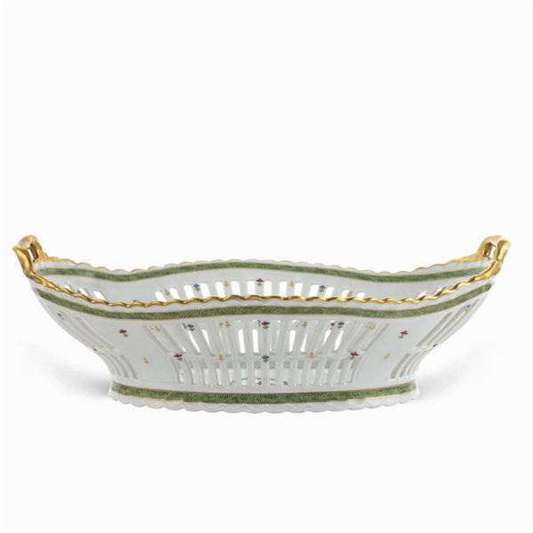 Haviland Limoges polychrome porcelain basket