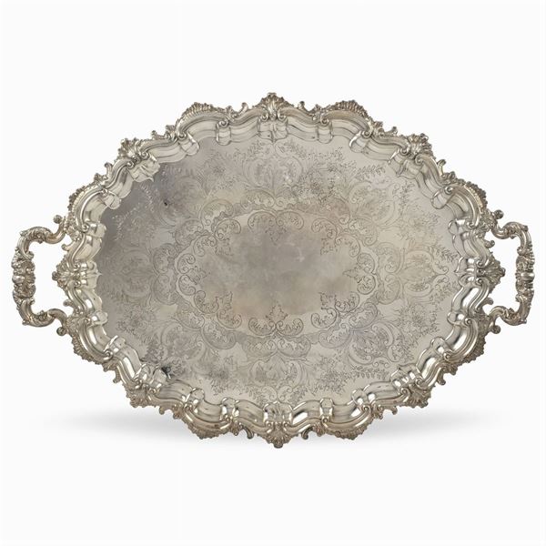 Large two-handled Old Sheffield tray  (England, 19th century)  - Auction Fine Silver and Art of the table - Colasanti Casa d'Aste