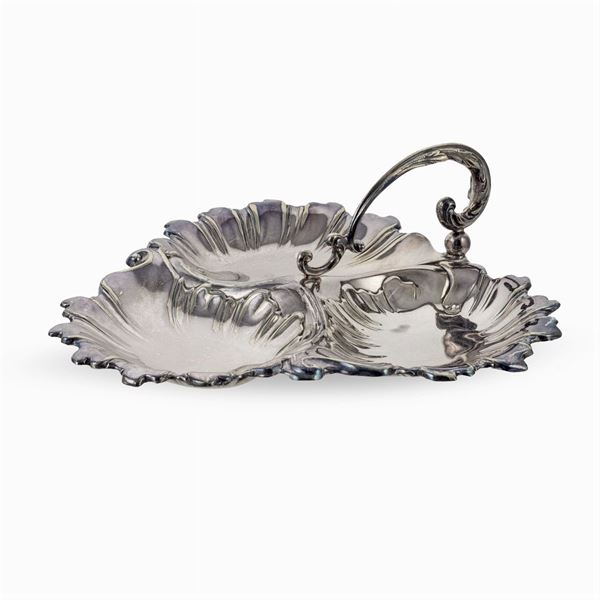 Silver metal appetizer dish