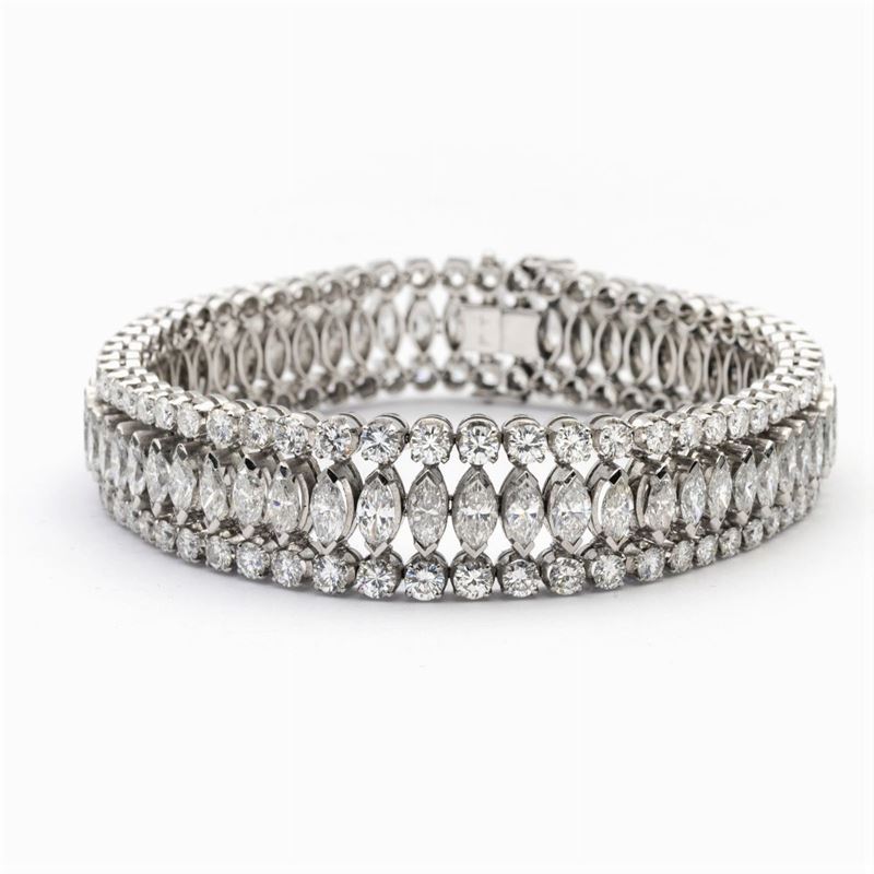 Bracciale in Platino e Riviere di Diamanti