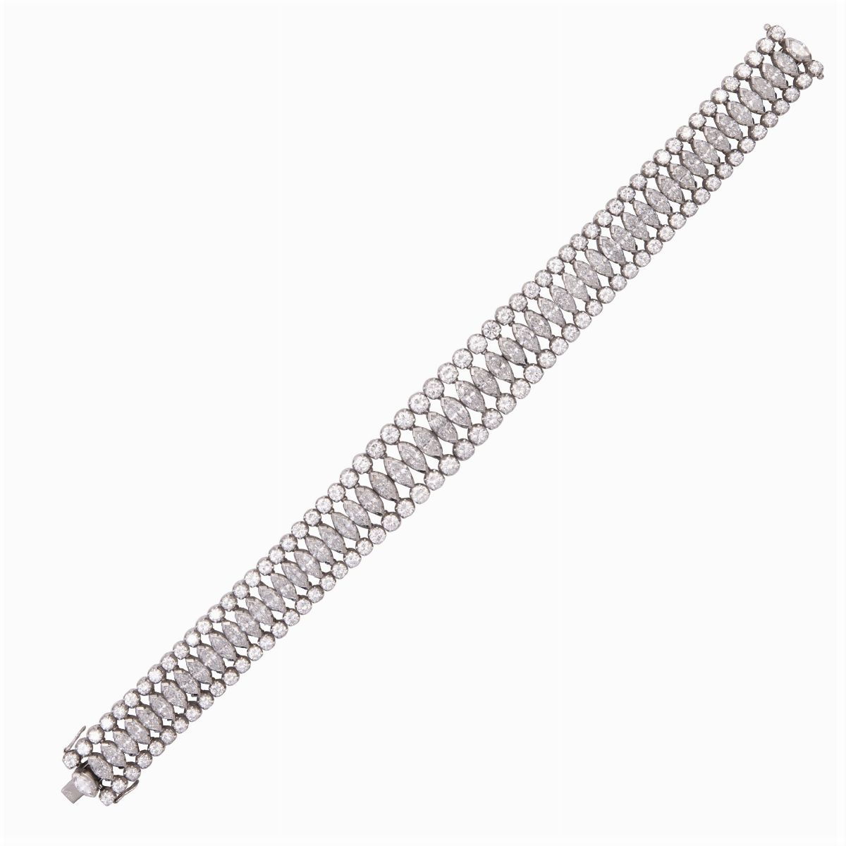 Bracciale in Platino e Riviere di Diamanti