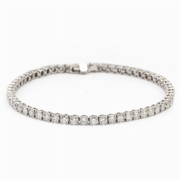 Bracciale tennis in oro bianco 18kt e diamanti