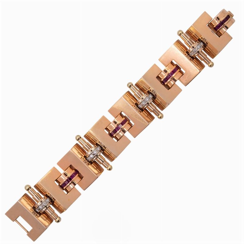 Bracciale Art Decò in Oro Rosa 18kt