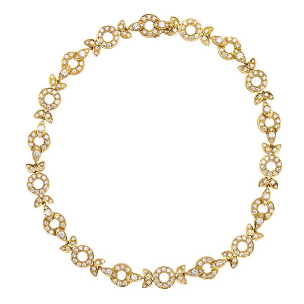 18kt yellow gold and diamond necklace