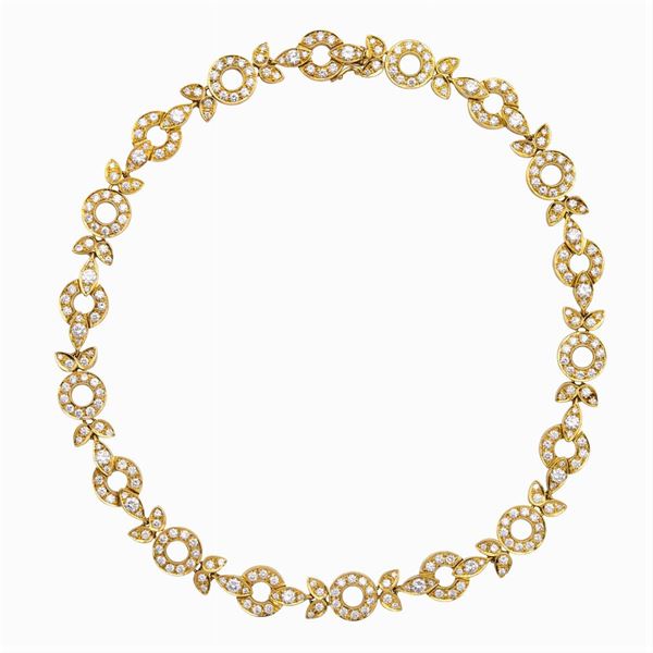 Collana in oro giallo 18kt e diamanti