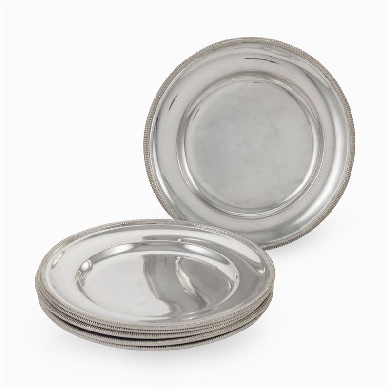 Set di Piattini Portapane in Argento (6)