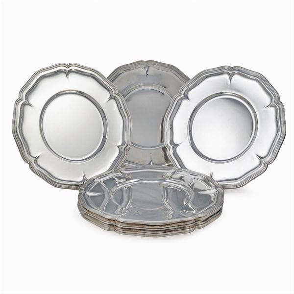 Silver underpkates set (10)  (Italy, 20th century)  - Auction Fine Silver and Art of the table - Colasanti Casa d'Aste