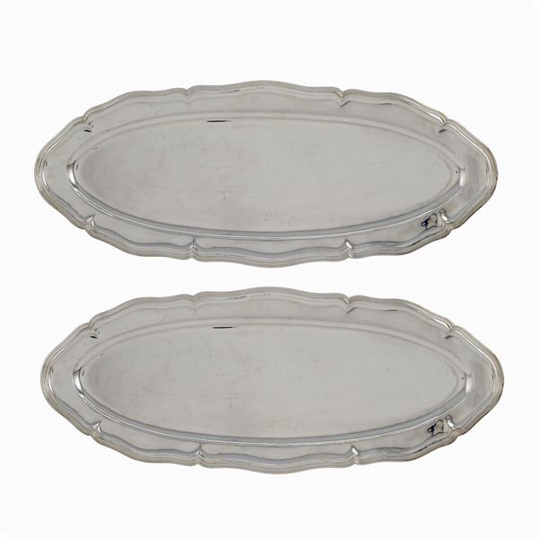 Pair of silver fish trays  (Italy, 20th century)  - Auction Fine Silver and Art of the table - Colasanti Casa d'Aste