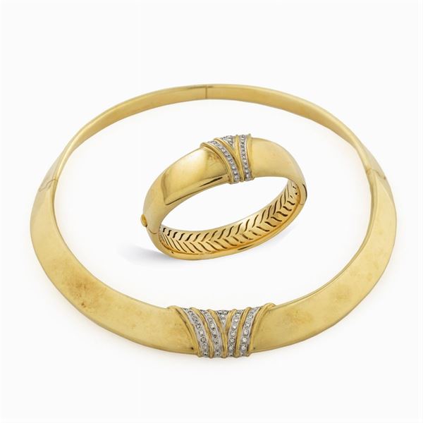 Parure in oro giallo 18kt e diamanti