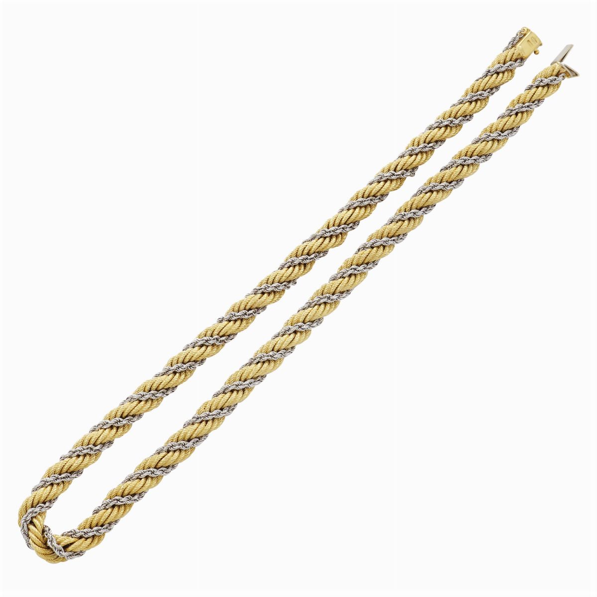 Parure Maglia a Torchon in Oro Giallo e Bianco 18kt