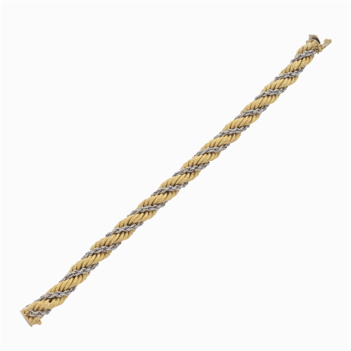 Parure Maglia a Torchon in Oro Giallo e Bianco 18kt