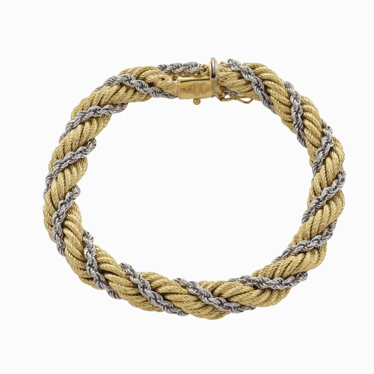 Parure Maglia a Torchon in Oro Giallo e Bianco 18kt