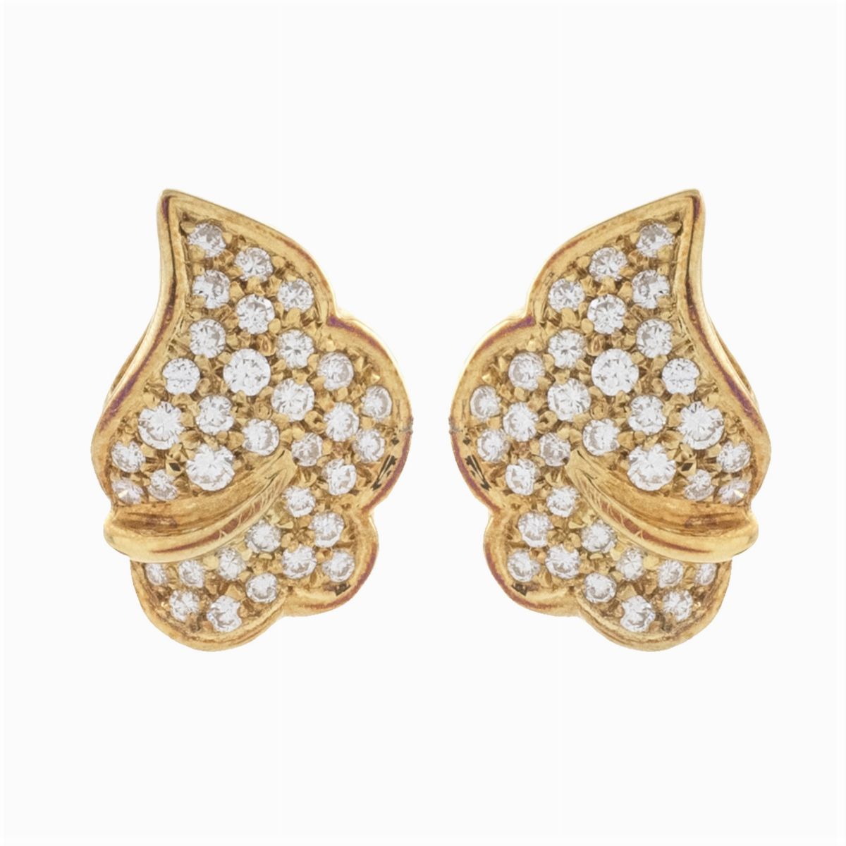 Parure Foglie in Oro Giallo 18kt e Diamanti